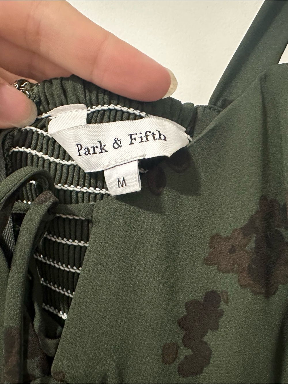 Park & Fifth Olive Green Floral Slip Maxi Dress - Picture 3 of 3